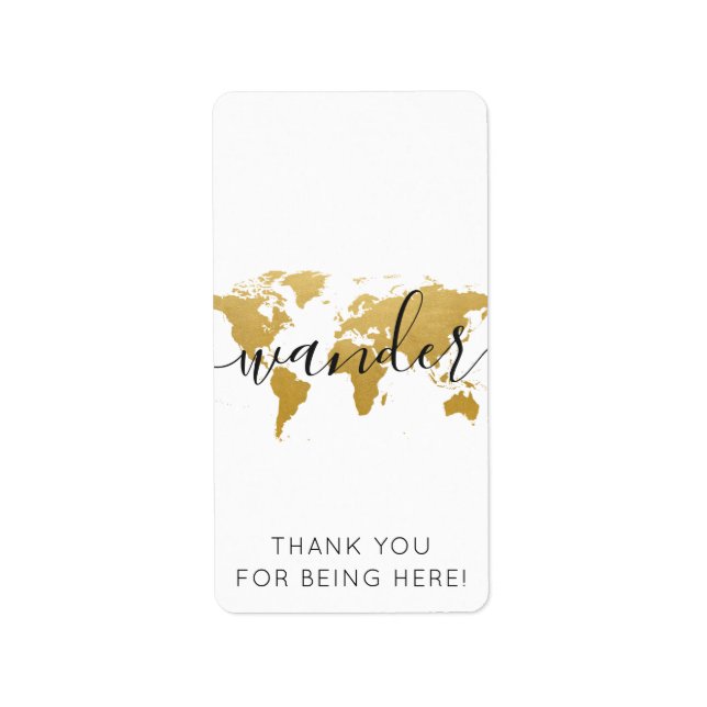 Étiquette Carte du monde or Wander Mini Candy Bar Wrappers (Devant)