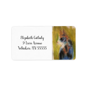 Étiquette Cartes d'adresses Calico Cat avec oeuvre originale