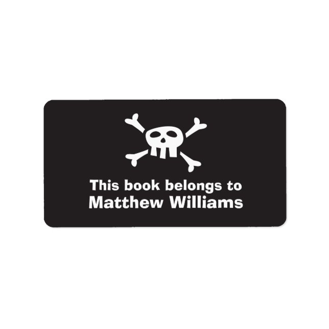 Étiquette Carton crâne de pirate plaque d'immatriculation (Devant)