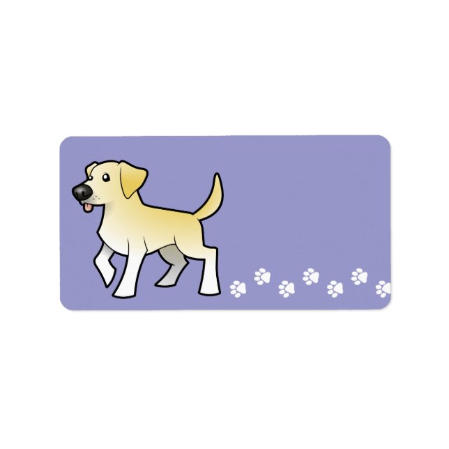 Étiquette Cartoon Labrador Retriever (Devant)
