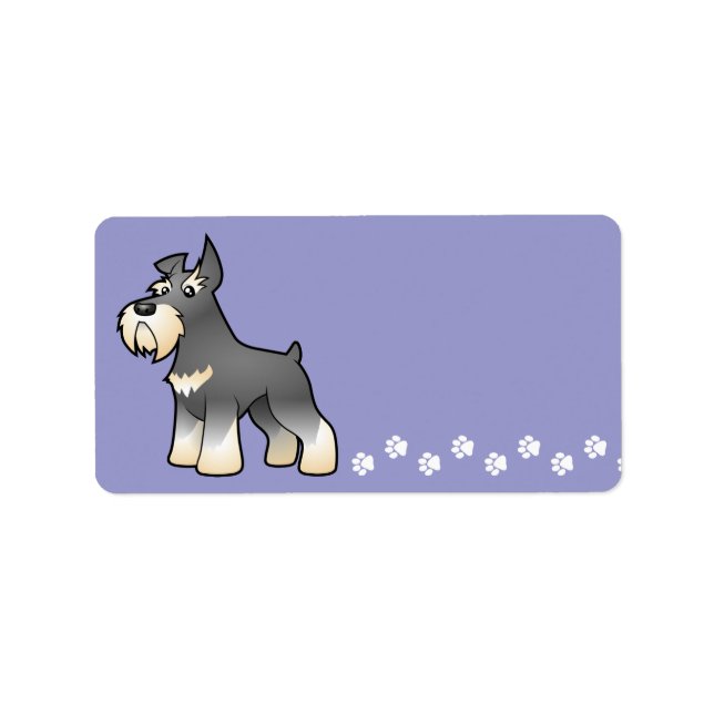 Étiquette Cartoon Schnauzer (Devant)