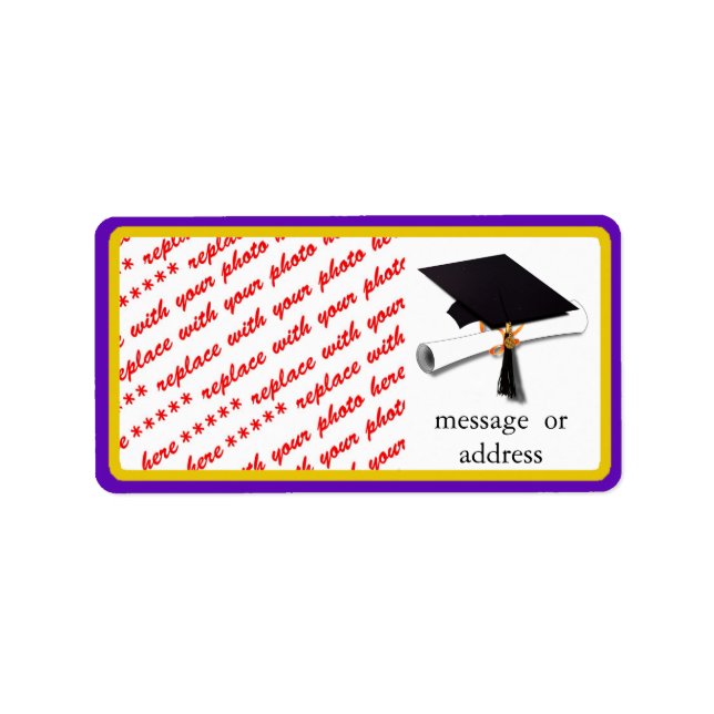Étiquette Casquette et diplôme (Devant)
