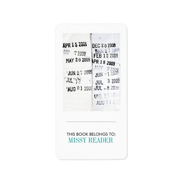 étiquette "Ce Livre Appartient À" (Devant)