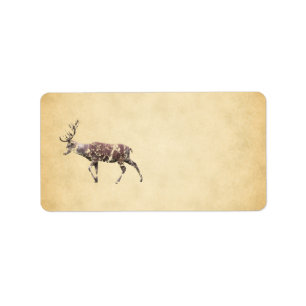 Étiquette Cerfs communs avec un regard sale