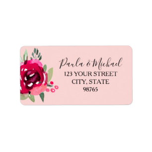 Étiquette Cerise Aquarelle Floral Retourner l'adresse Étique