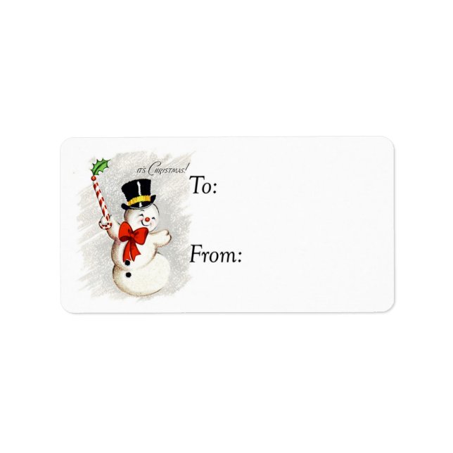 Étiquette C'est Noël ! Balise cadeau Snowman (Devant)