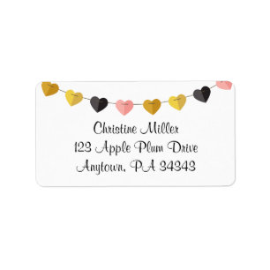 Étiquette Chaîne de coeur Adresse personnalisée