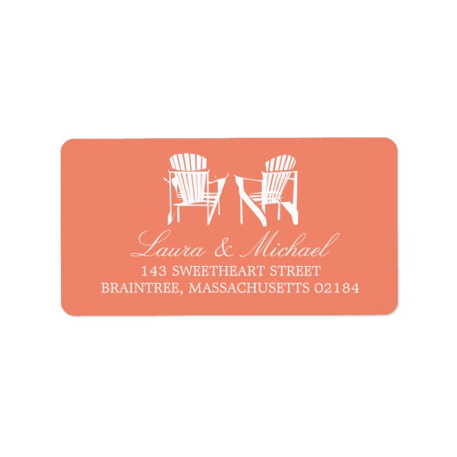 Étiquette Chaises Adirondack | Adresse (Devant)