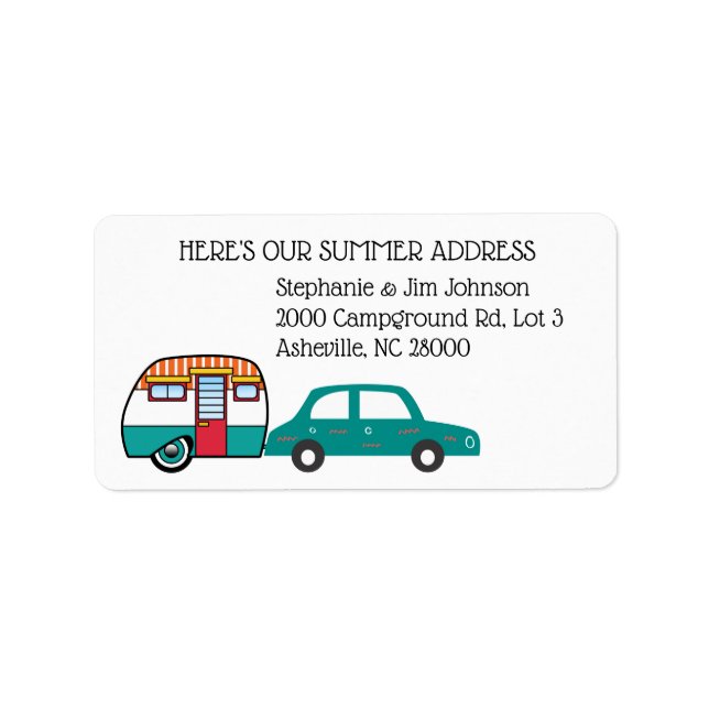 Étiquette Changement d'adresse de la voiture et du camping-c (Devant)