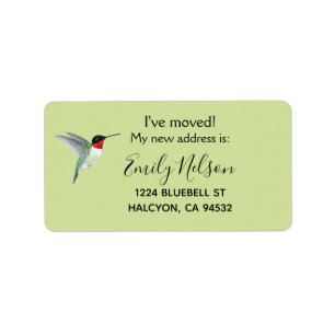 Étiquette Changement d'adresse des colibris à gorge rubis