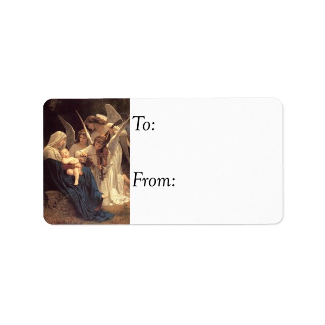 Étiquette Chanson d'étiquette vintage de cadeau d'anges de (Devant)