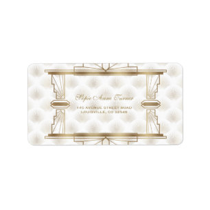 Étiquette Charmante Gold Great Gatsby Art Déco Mariage des a