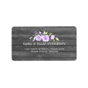 Étiquette Charme Lavande Floral Grange Mariage en bois