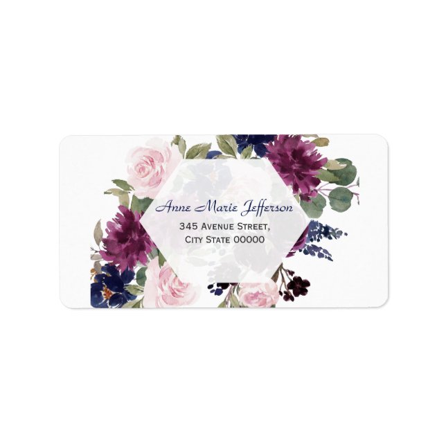 Étiquette Charme Lavande Purple Floral Mariage (Devant)
