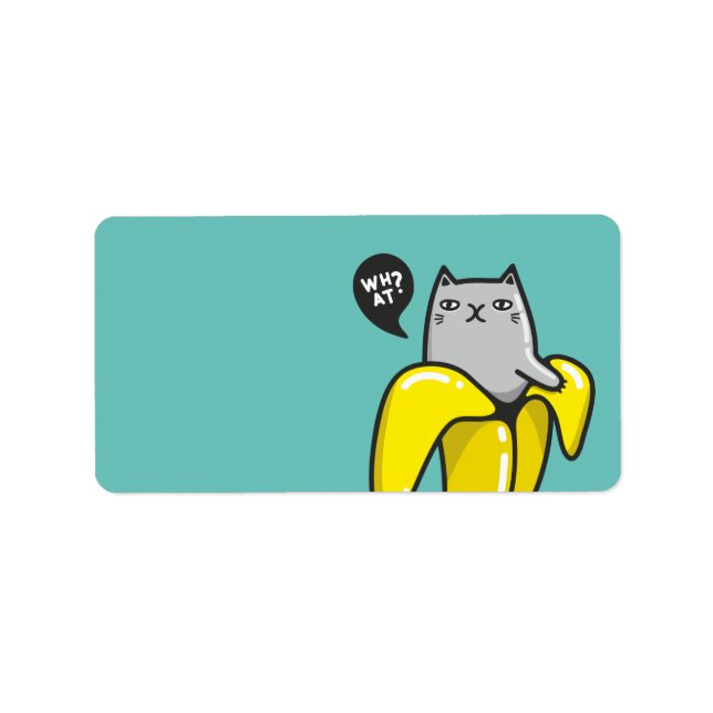 Étiquette Chat en banane (Devant)