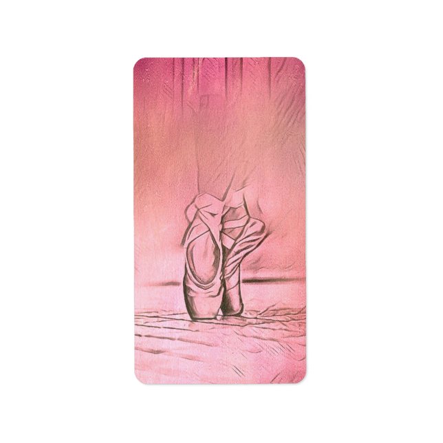 Étiquette Chaussures de ballet rose Adresse de retour Label (Devant)