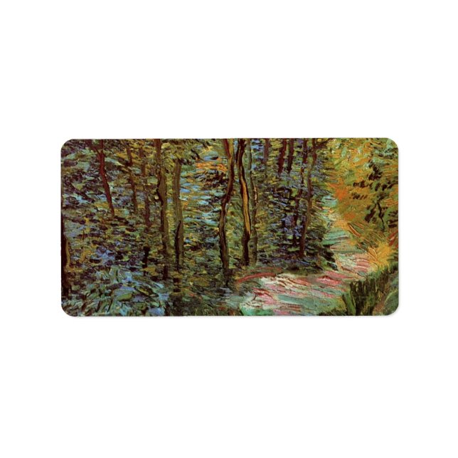 Étiquette Chemin dans les Bois par Vincent van Gogh (Devant)