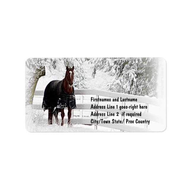 Étiquette Cheval d'hiver (Devant)