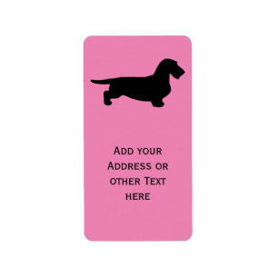 Étiquette Cheveux ronds Dachshund - Silhouette 1