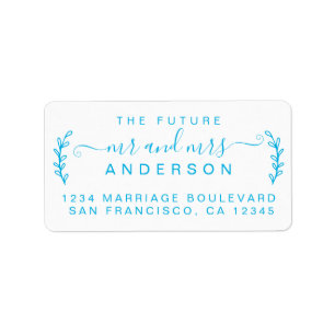 Étiquette Chic Foliage Future M. Mme Mariage Retour Adresse