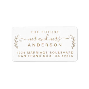 Étiquette Chic Foliage Future M. Mme Mariage Retour Adresse