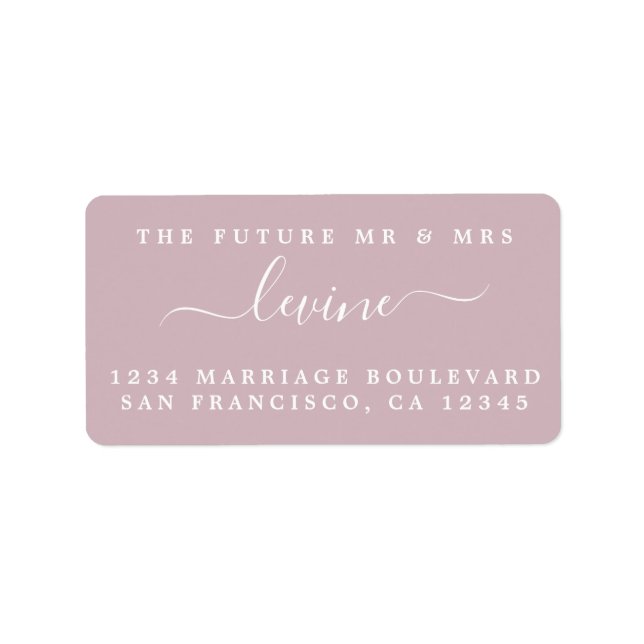 Étiquette Chic Future M. Mme Purple Mariage Retour Adresse (Devant)