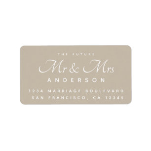 Étiquette Chic Script Future M. Mme La Mariage Adresse