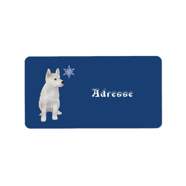 Étiquette chien avec flocon de neige (Devant)