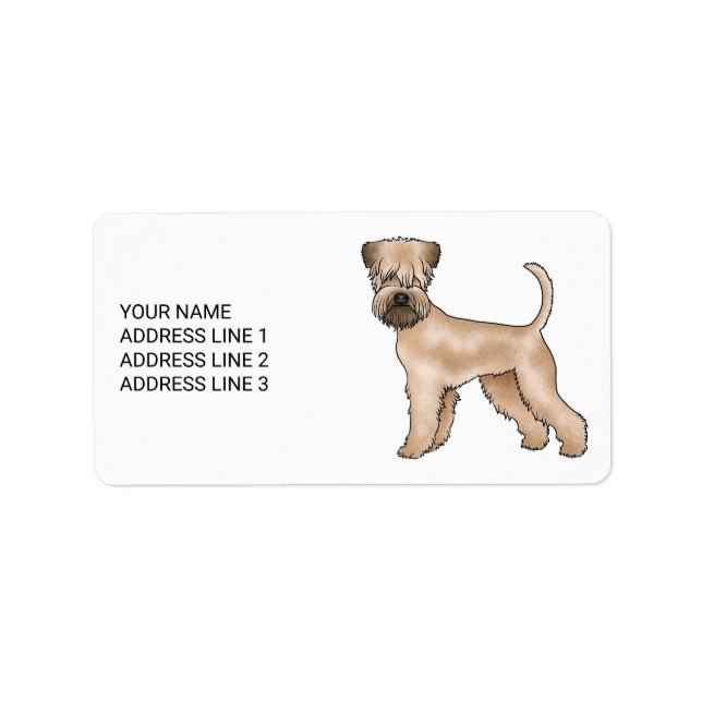 Étiquette Chien De Terrier Roulé À Couche Doux Avec Texte Pe (Devant)