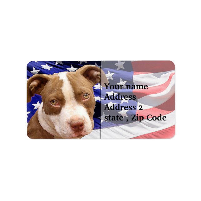 Étiquette Chiot américain Pitbull (Devant)