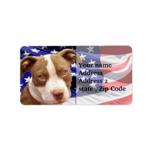 Étiquette Chiot de Pitbull d'Américain