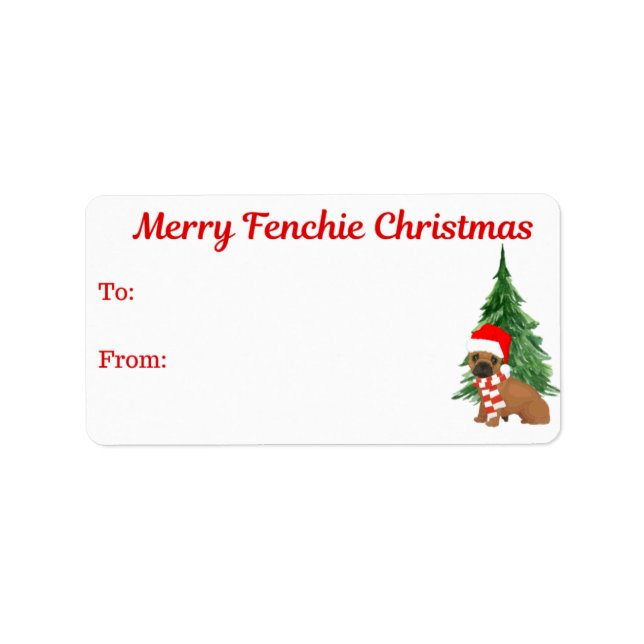 Étiquette Christmas Gift Labels for the Frenchie Lover! (Devant)