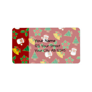 Étiquette Christmas Icons Pattern