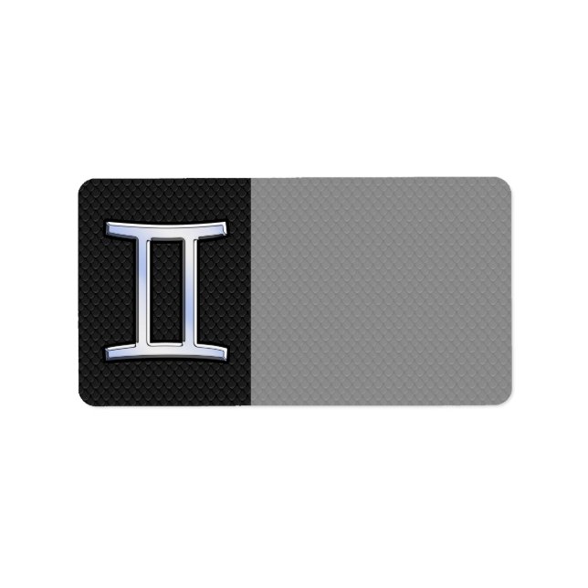 Étiquette Chrome comme Gemini signe Zodiac (Devant)