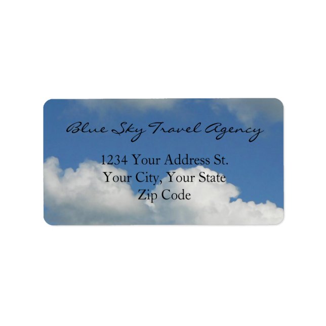 Étiquette Ciel bleu clair (Devant)