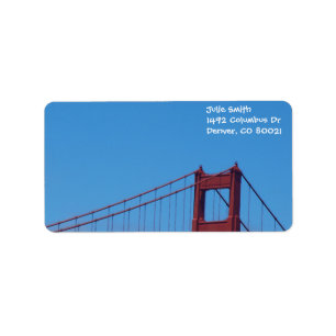 Étiquette Ciel bleu et porte d'or