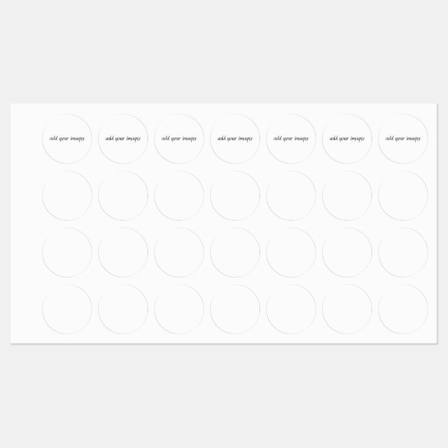 Étiquette circulaire en fer (1") Étiquettes de vêt (Feuille)