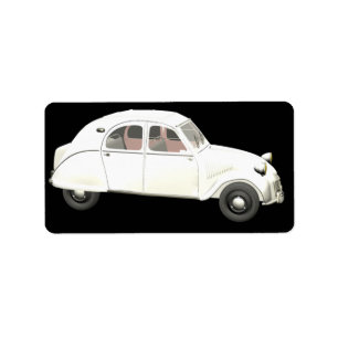 Étiquette Citroen blanc 2CV
