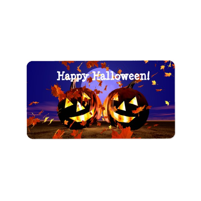 Étiquette Citrouilles d'Halloween (Devant)