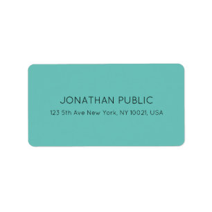 Étiquette Clair Turquoise bleu vert Elegant Adresse