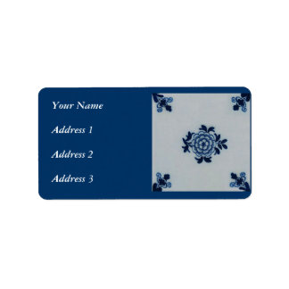 Étiquette Classic Antiquaire Delft Bleu Carrelage - Motif Fl