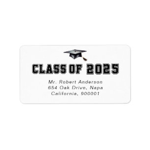Étiquette Classic Font Class of 2024 Graduation Address