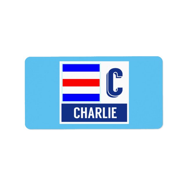 Étiquette Code du signal nautique Indicateur C "Charlie" (Devant)