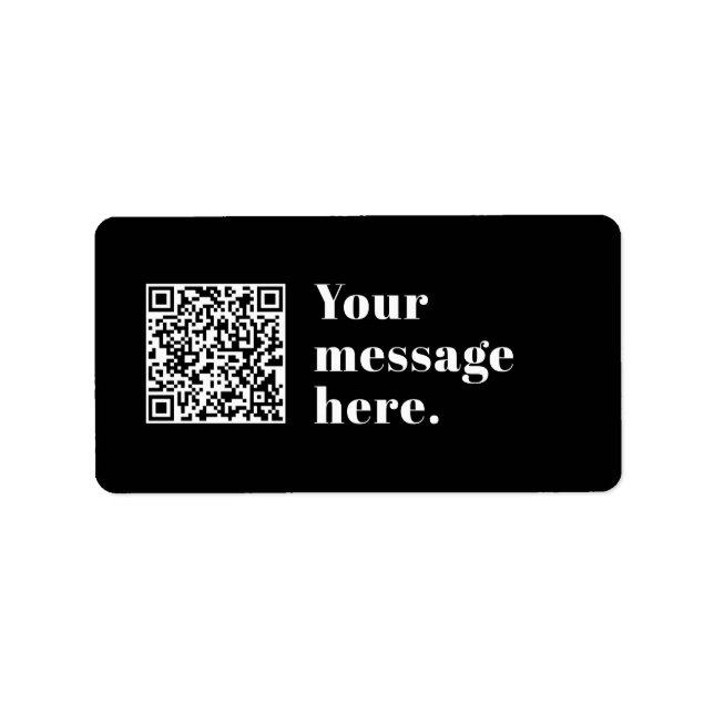 Étiquette Code QR téléchargé et texte rétro modifiable (Devant)