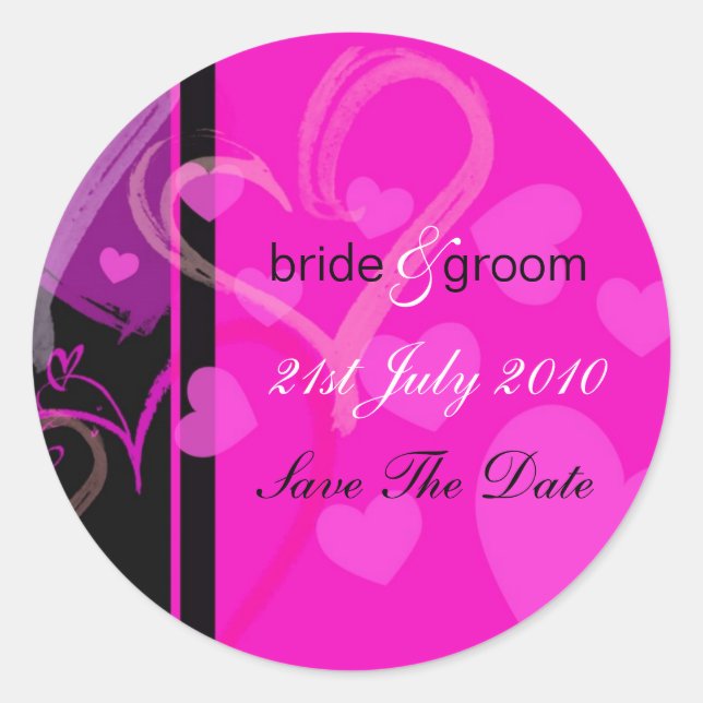 Étiquette - Coeur mystique - Noir/Rose (Devant)