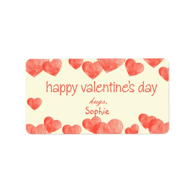 Étiquette Coeurs - Saint Valentin Cadeau Tgs (Devant)