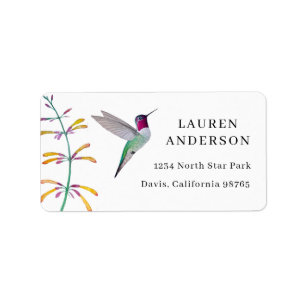 Étiquette Colibris Adresse