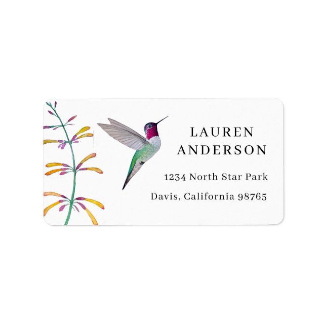 Étiquette Colibris Adresse (Devant)