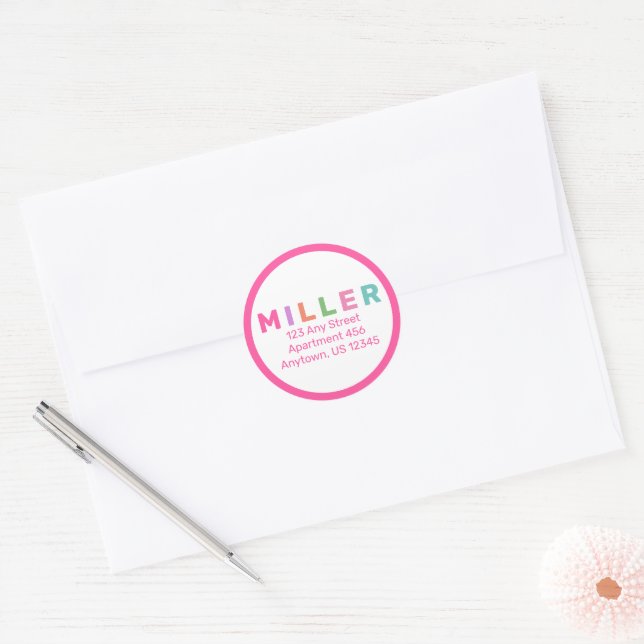 Étiquette colorée personnalisée de l'adresse de re (Enveloppe)