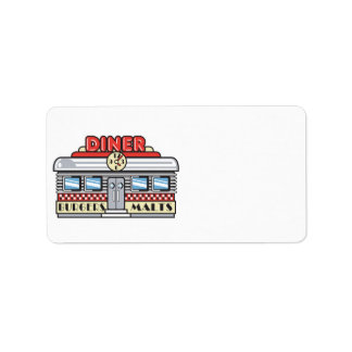 Étiquette conception de diner rétro